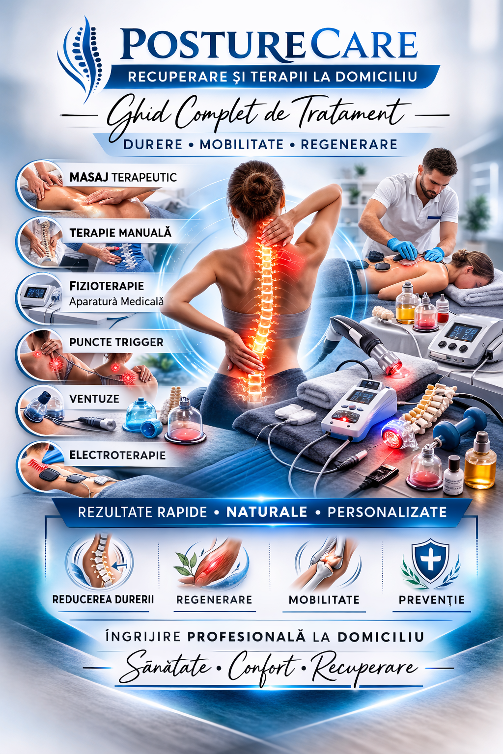 Ghid complet despre Fizioterapie, Kinetoterapie,Masaj Terapeutic, Puncte Trigger, Terapie cu ventuze